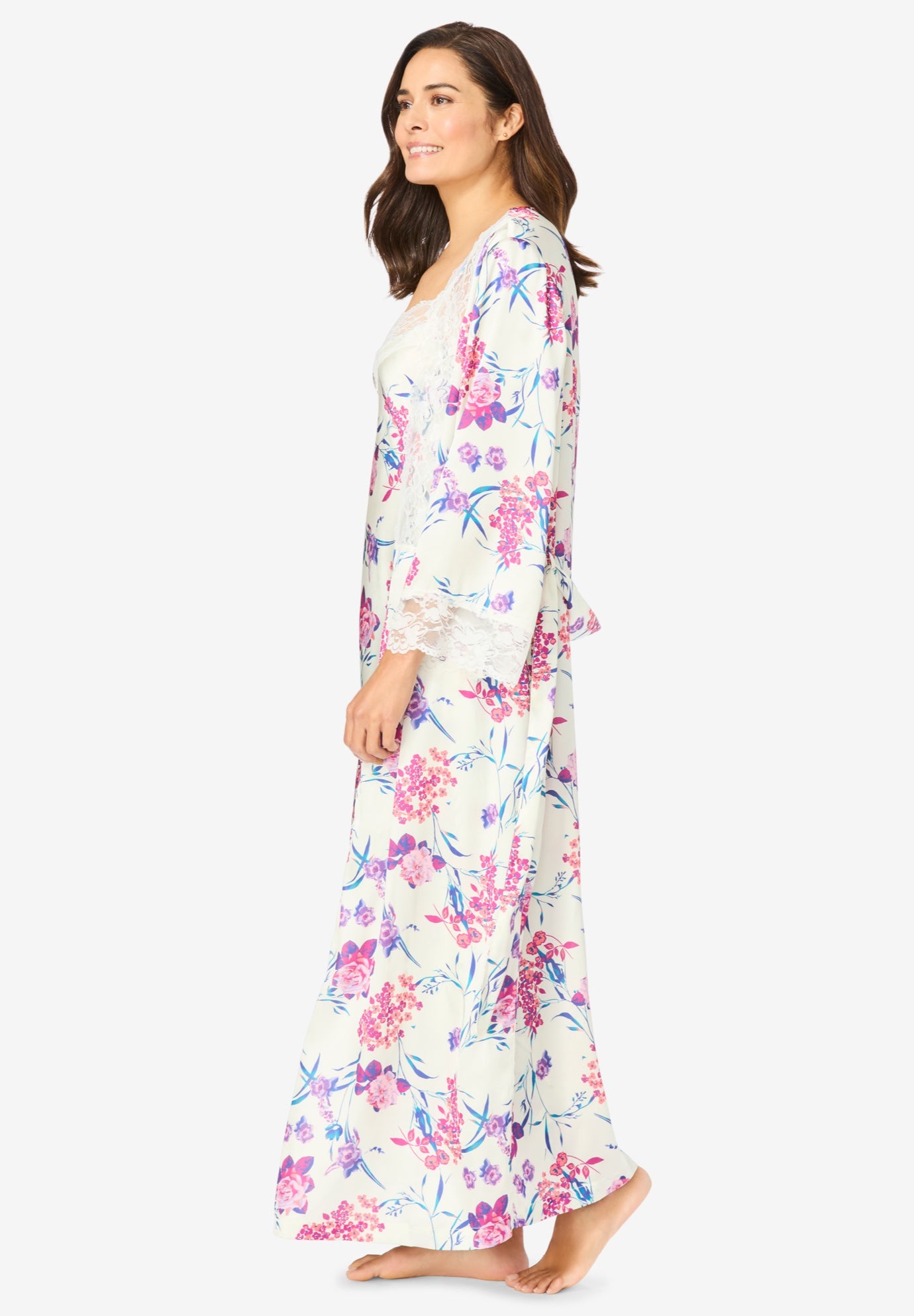 The Luxe Satin Long Peignoir Set image number 2