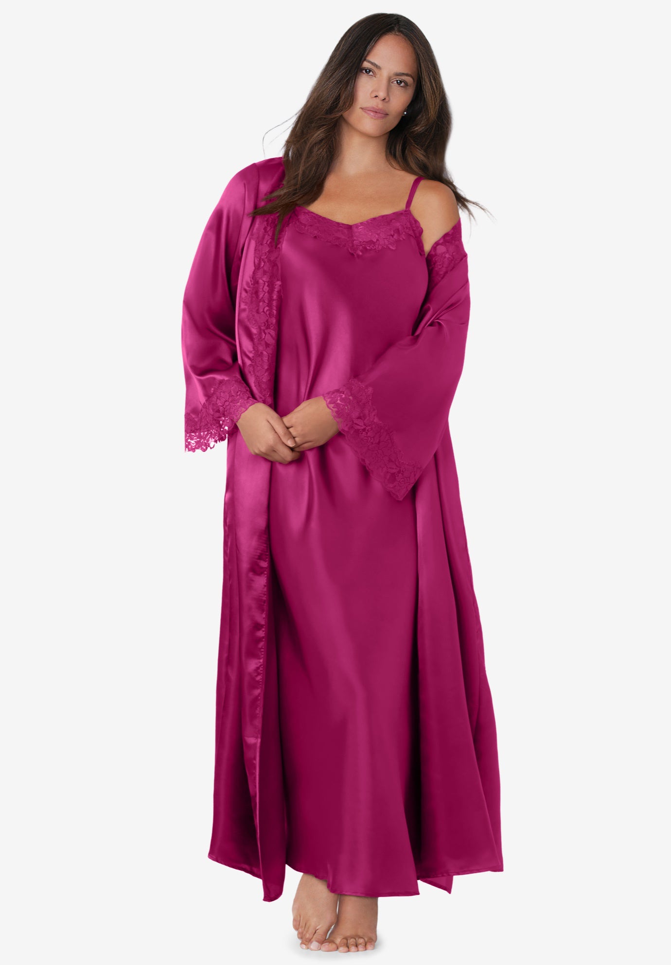 The Luxe Satin Long Peignoir Set image number 0