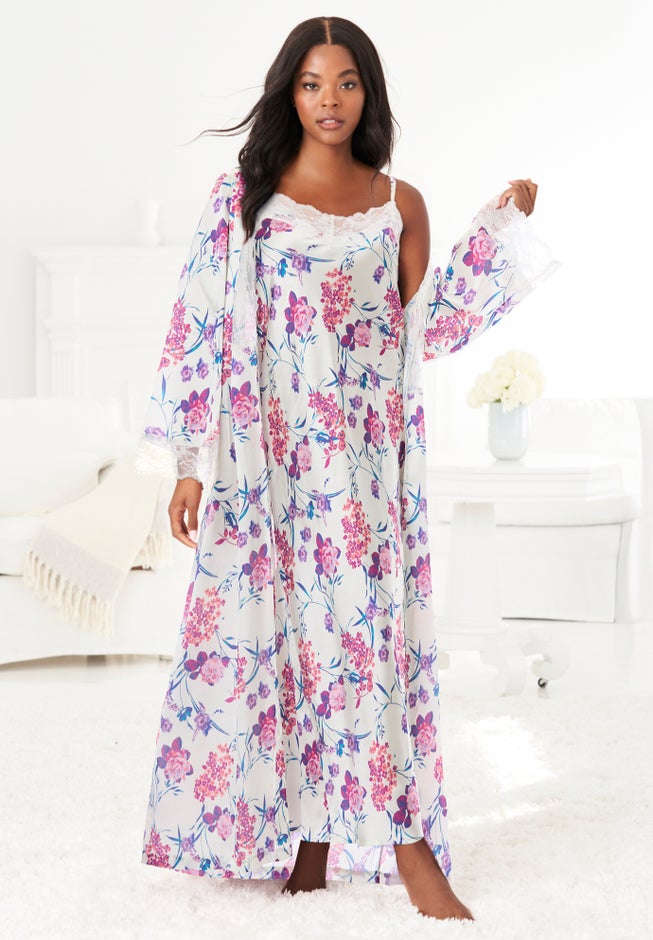 The Luxe Satin Long Peignoir Set image number 3