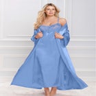 The Luxe Satin Long Peignoir Set image number null