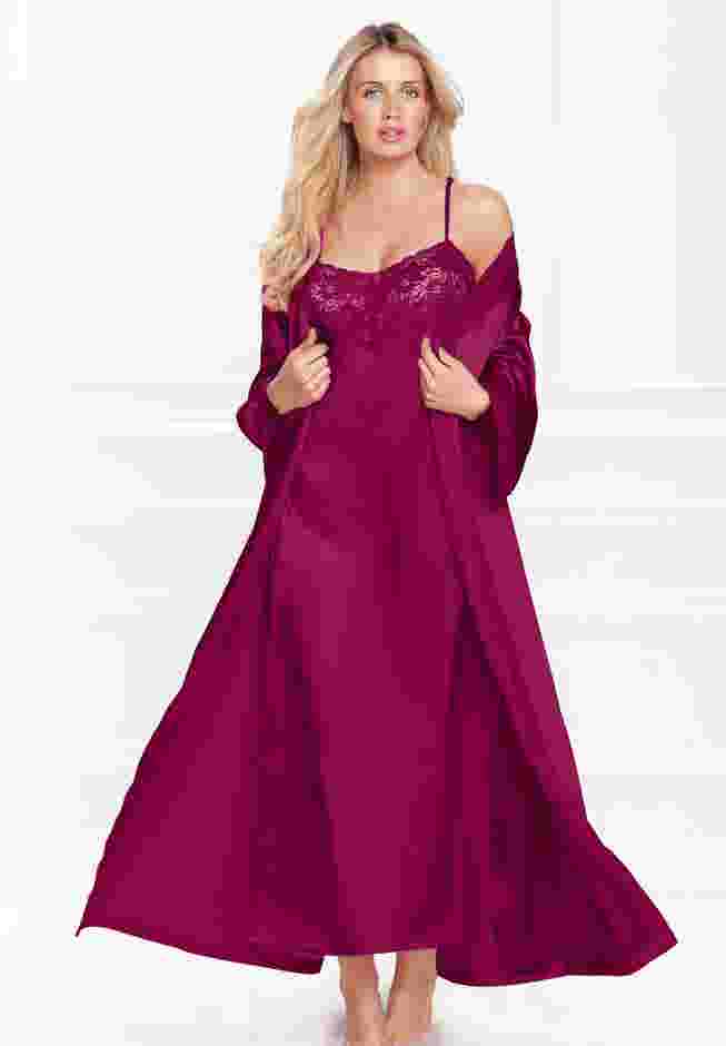The Luxe Satin Long Peignoir Set image number 0