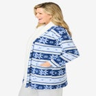 Sherpa Lined Collar Microfleece Bed Jacket  image number null