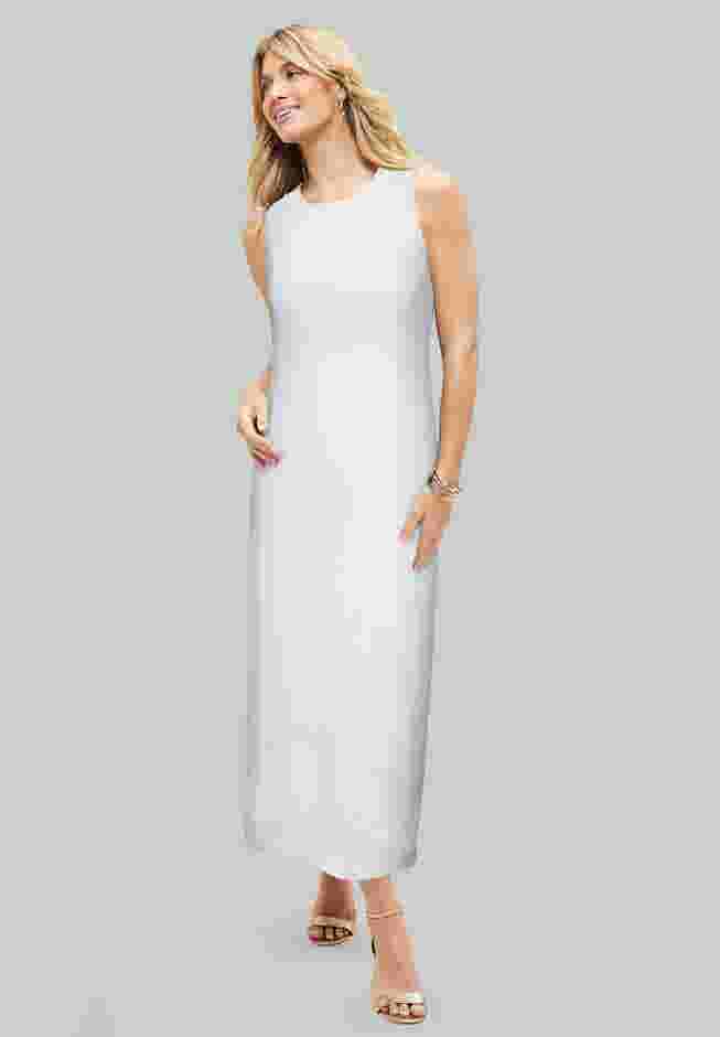 2-Piece Stretch Crepe Single-Breasted Maxi Jacket Dress image number 1