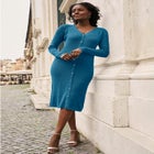 Button Front Midi Dress image number null