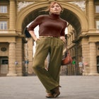 Wide Leg Pleated Trouser image number null