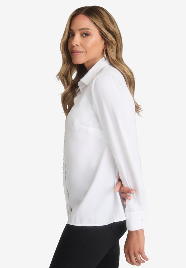 Georgette Pearl Trim Blouse image number 2