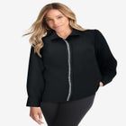 Georgette Pearl Trim Blouse image number null