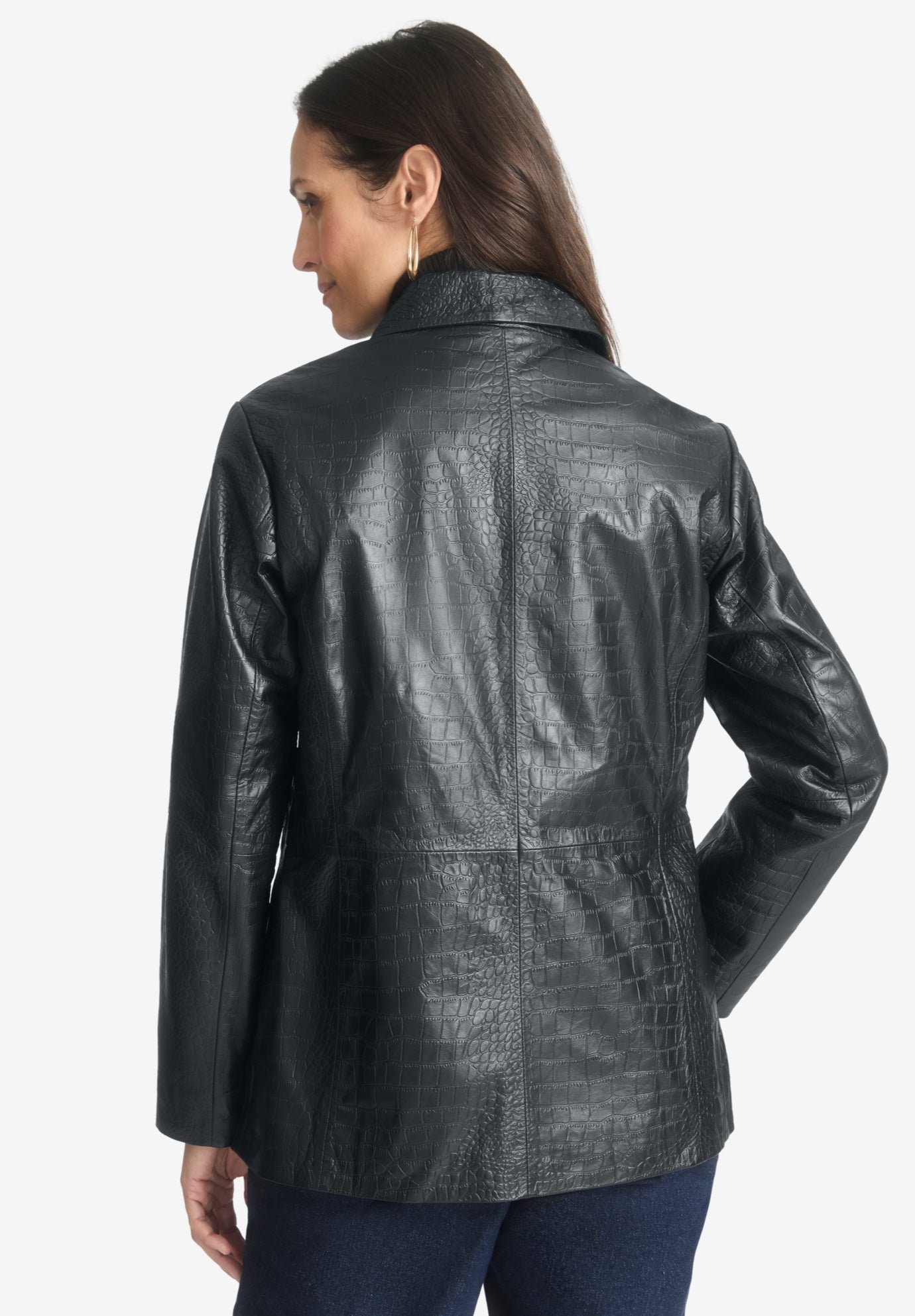 Croc Leather Blazer image number 4