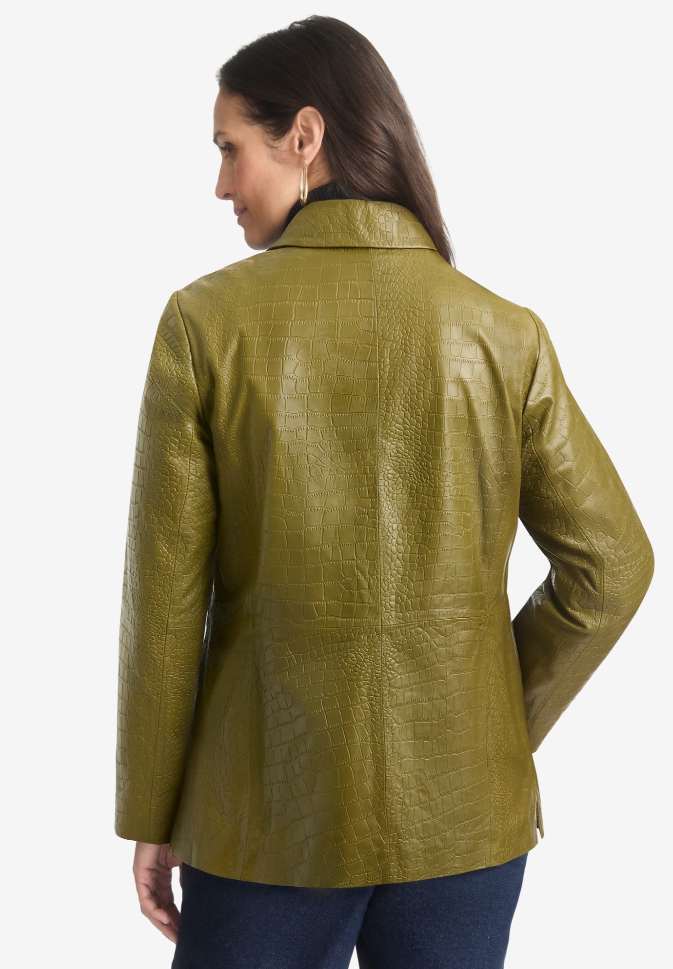 Croc Leather Blazer image number 1