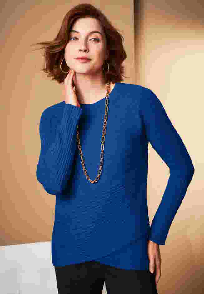 Ribbed Crossover Crewneck image number 0