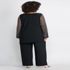 2-Piece Beaded Mesh Sleeve Pant Suit image number null