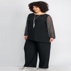 2-Piece Beaded Mesh Sleeve Pant Suit image number null