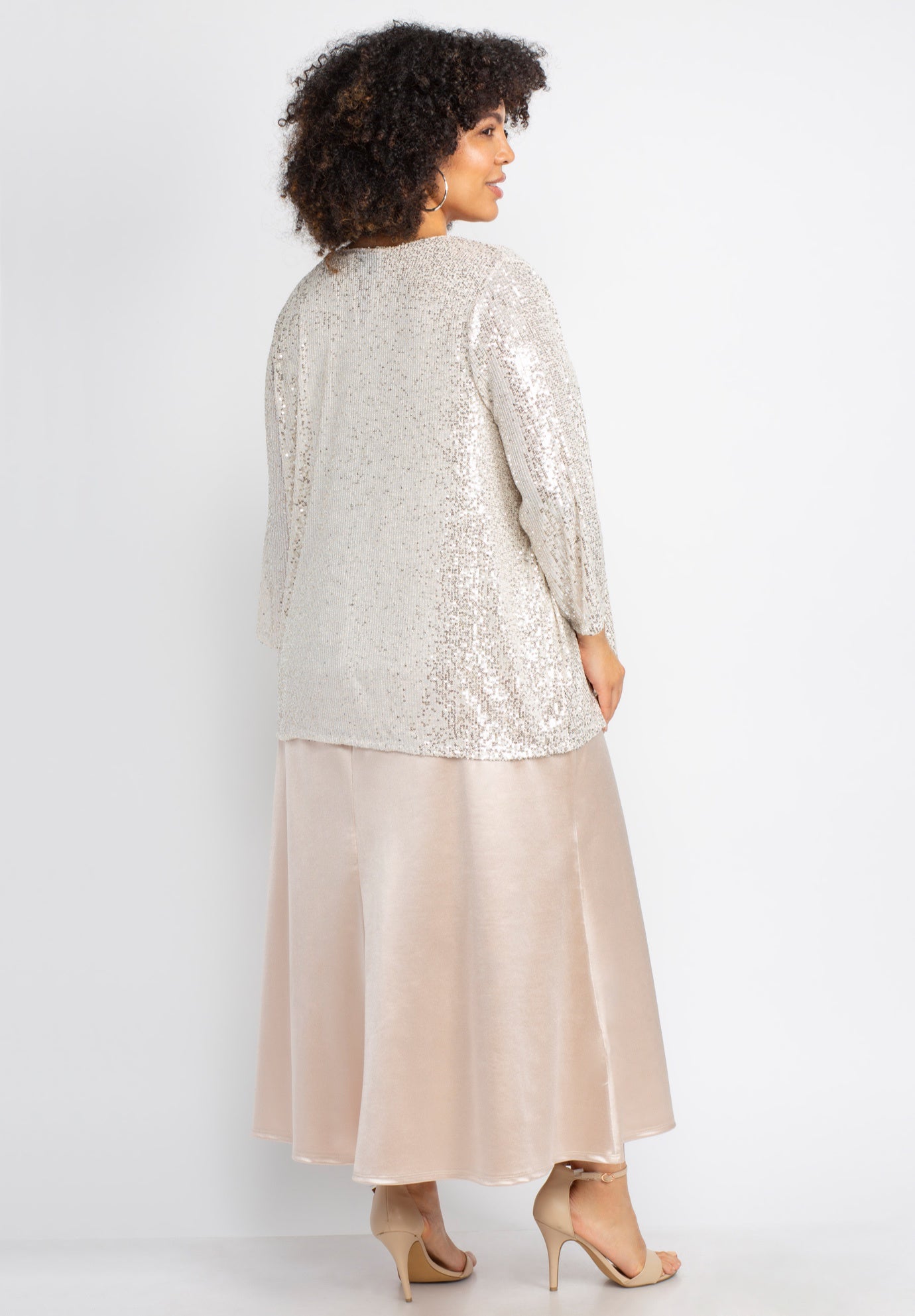 2-Piece Sequin & Charmeuse Jacket Dress Set image number 3