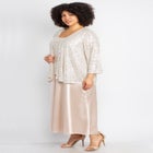 2-Piece Sequin & Charmeuse Jacket Dress Set image number null
