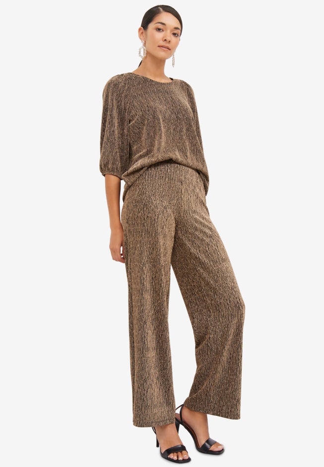 Metallic Blouson Sleeve Top image number null