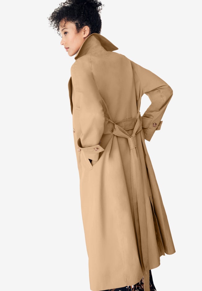 Double-Breasted Belted Trench Raincoat image number 1