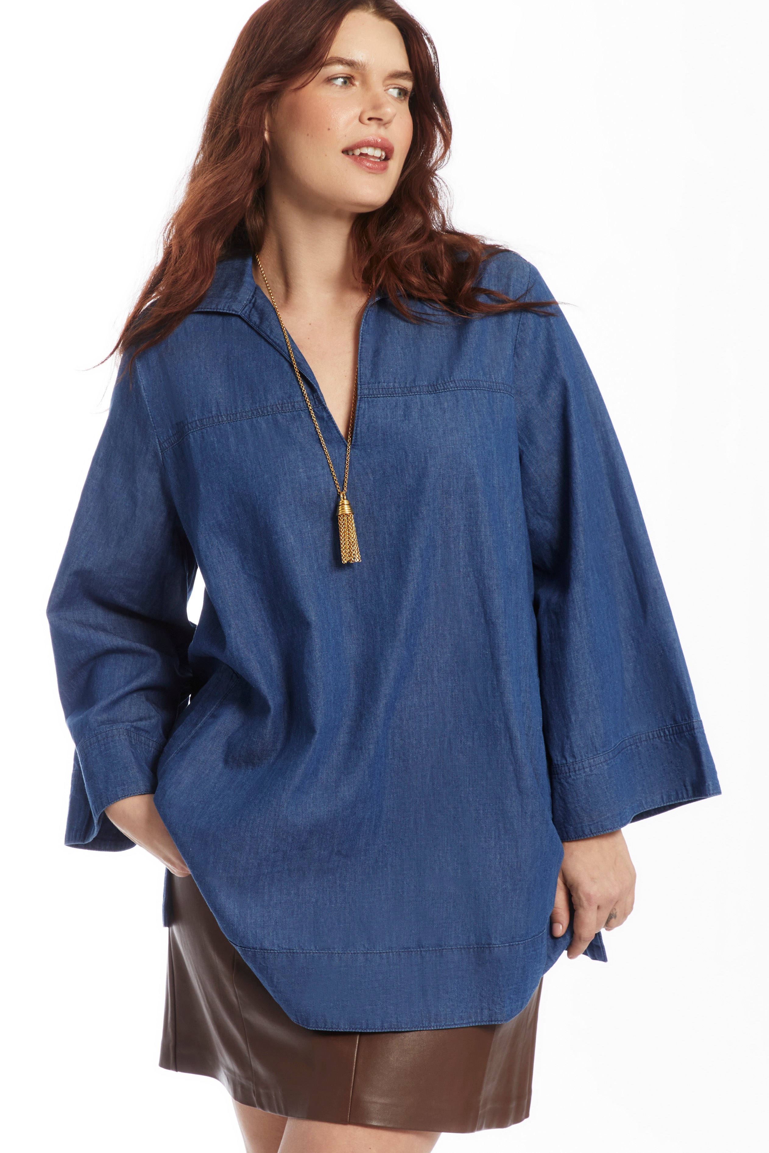 Cotton Denim Blouse image number 1