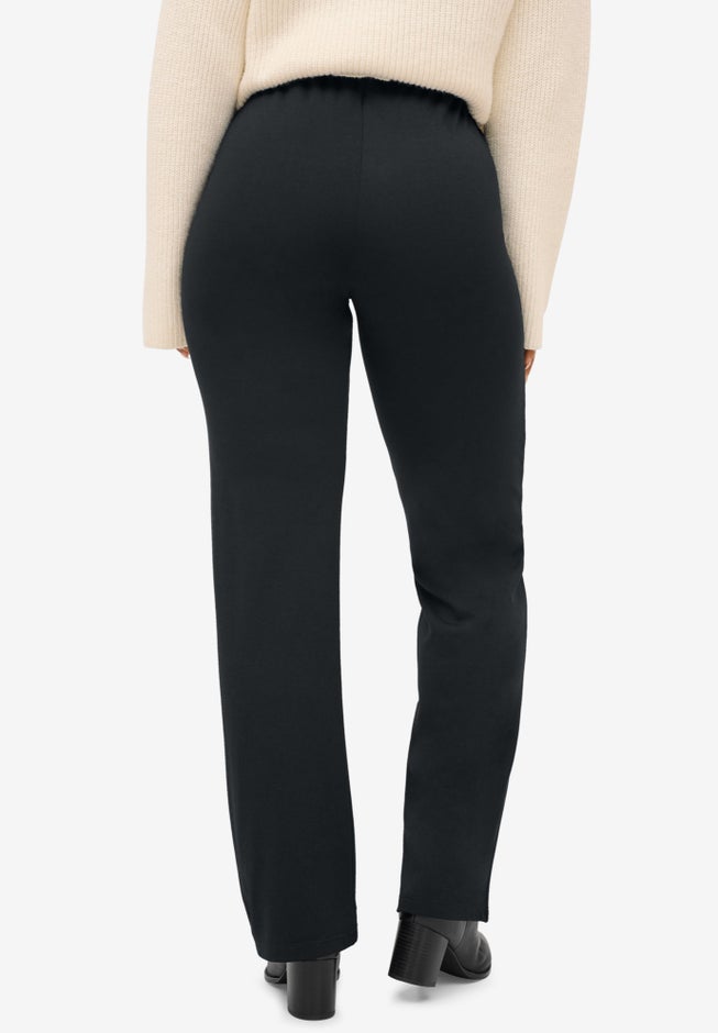 Front-Seam Wide Leg Knit Pant image number null