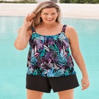 Tank Overlay Swim Romper image number null
