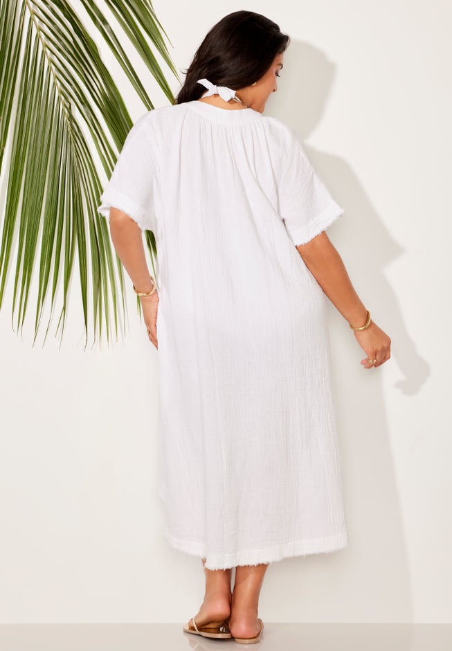 Gauze High-Low Sun Dress Cover Up image number 1