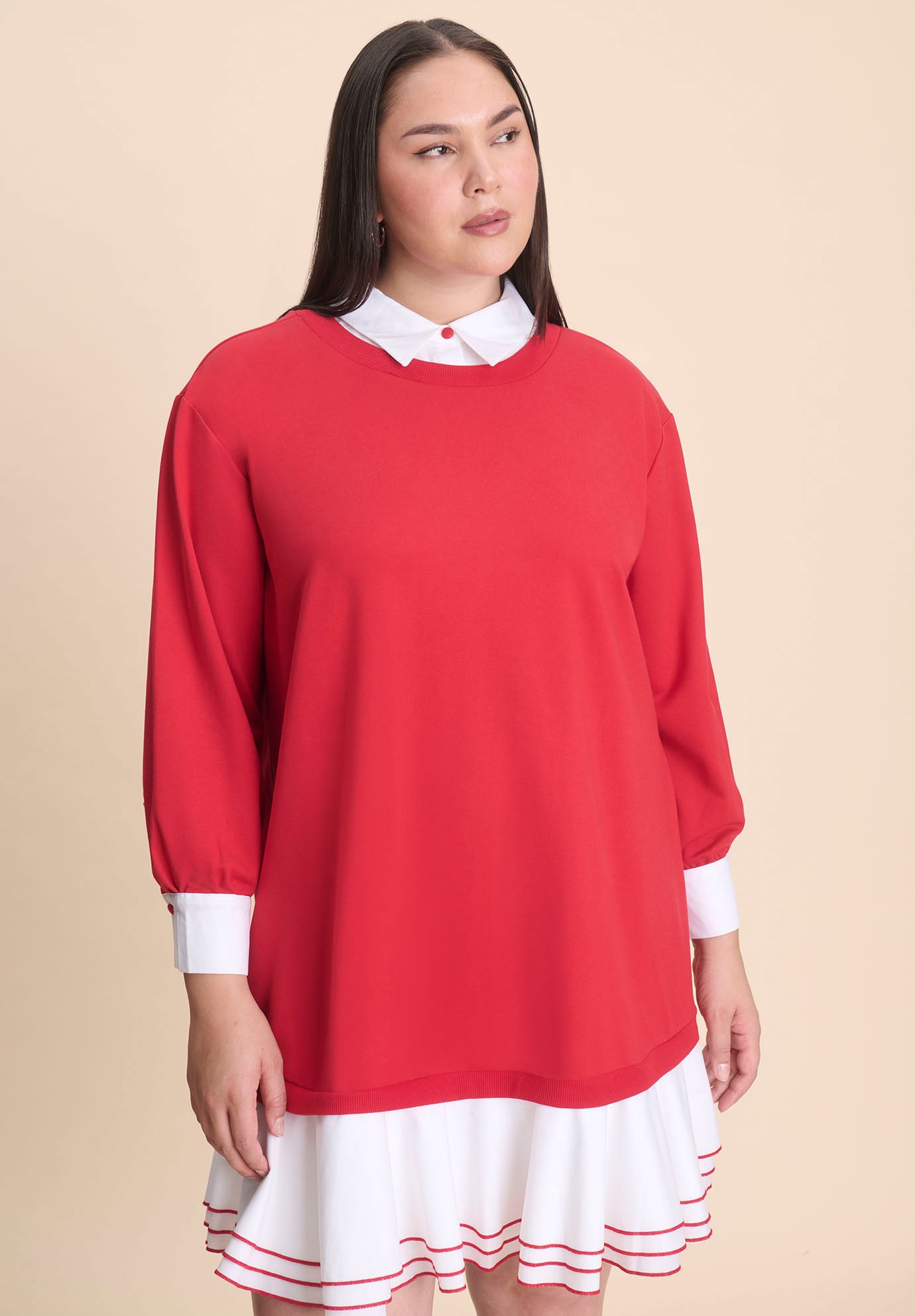 Twofer Mini Shirt Dress image number 1