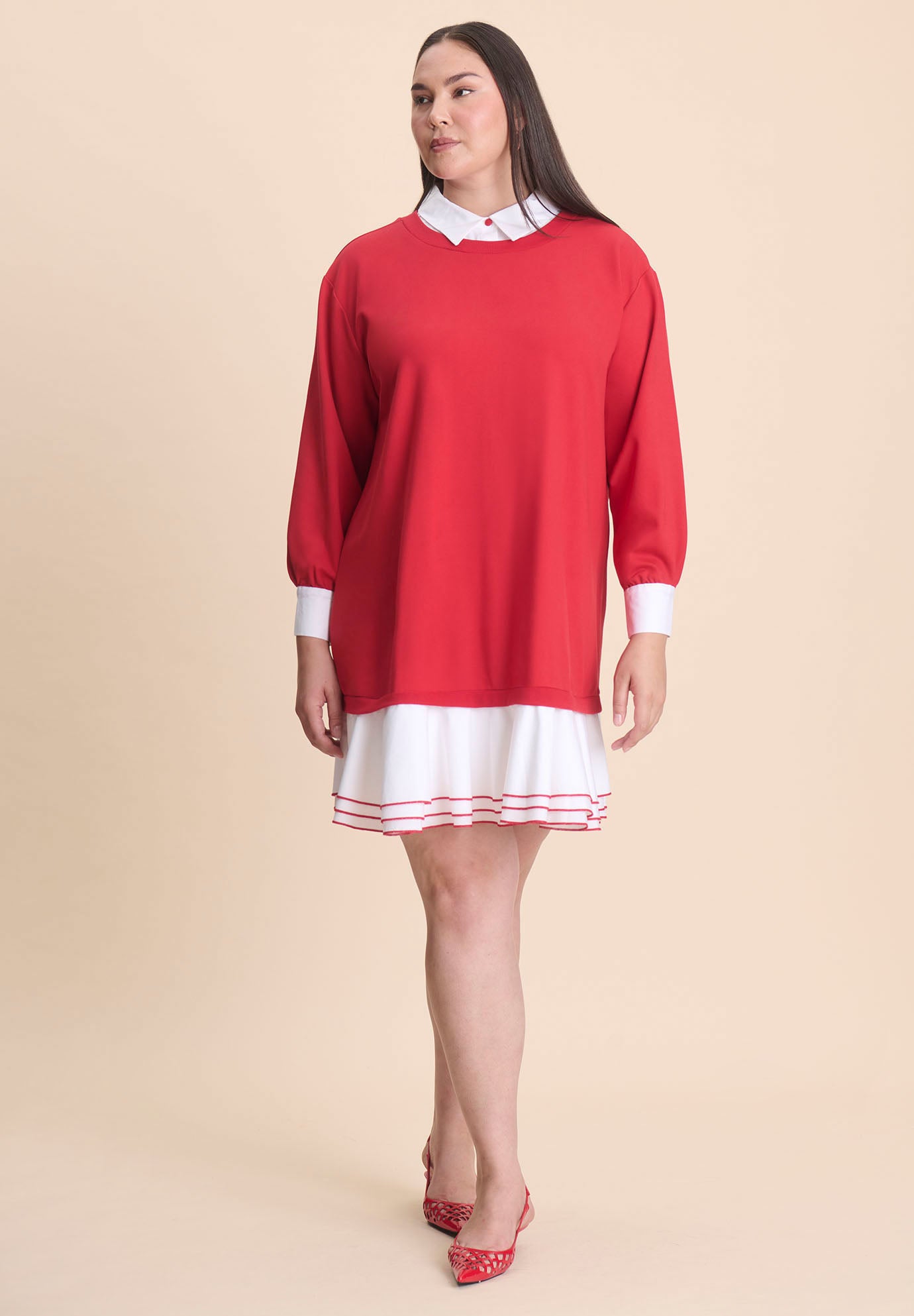 Twofer Mini Shirt Dress image number 0