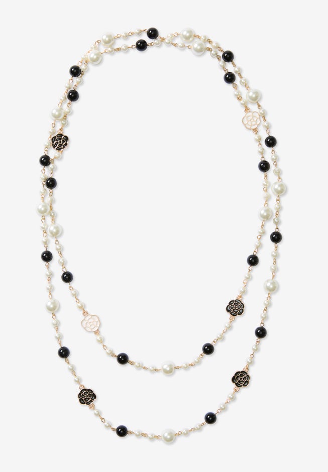 Faux Pearl and Gold Necklace image number 1