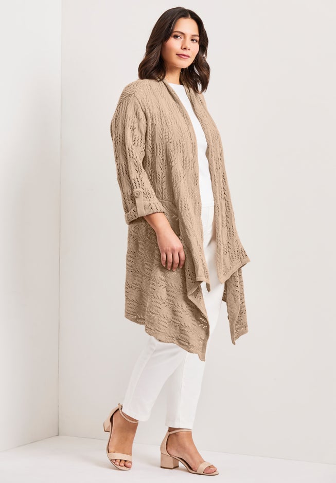 Pointelle Sweater Cardigan image number 3