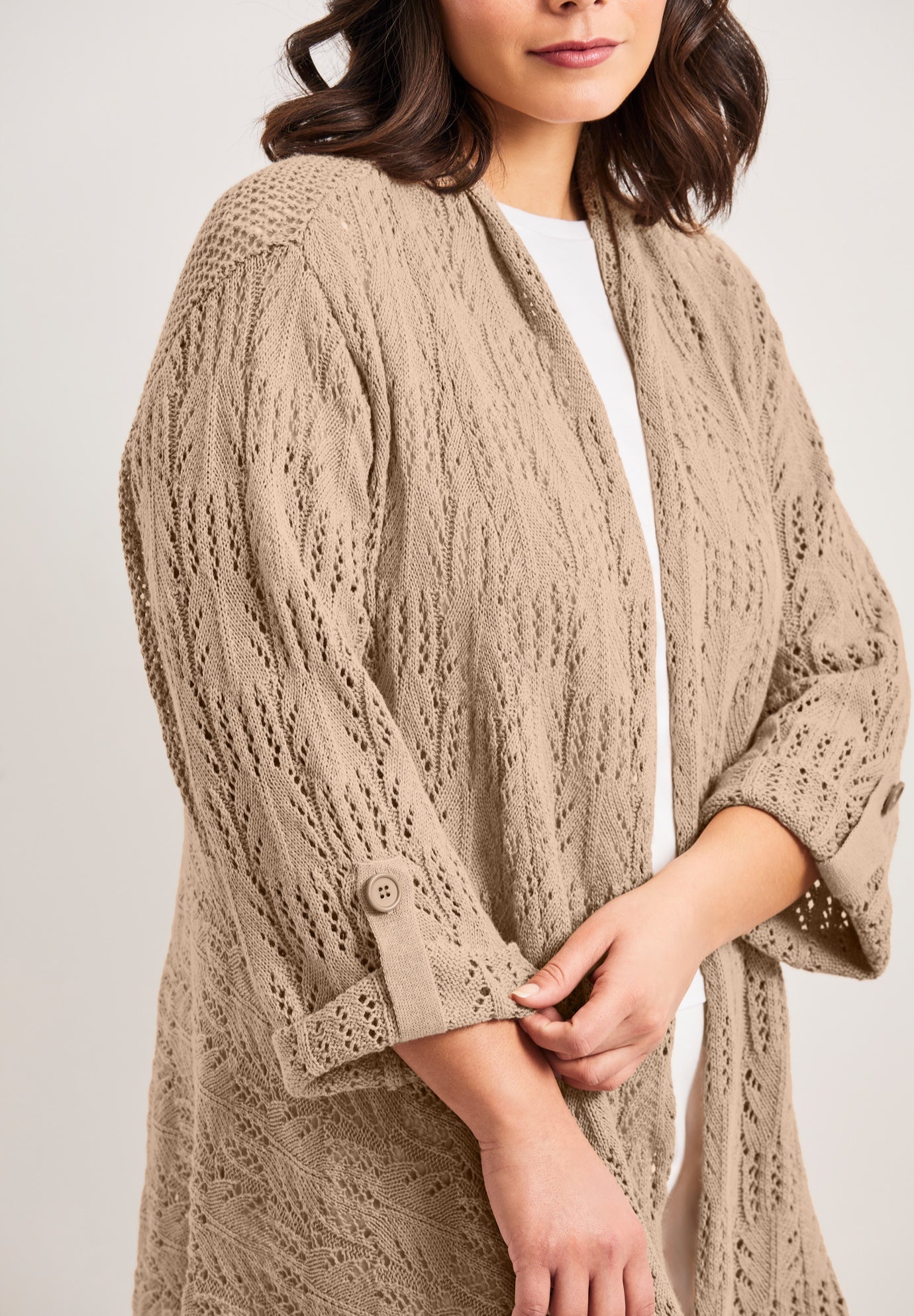 Pointelle Sweater Cardigan image number 1