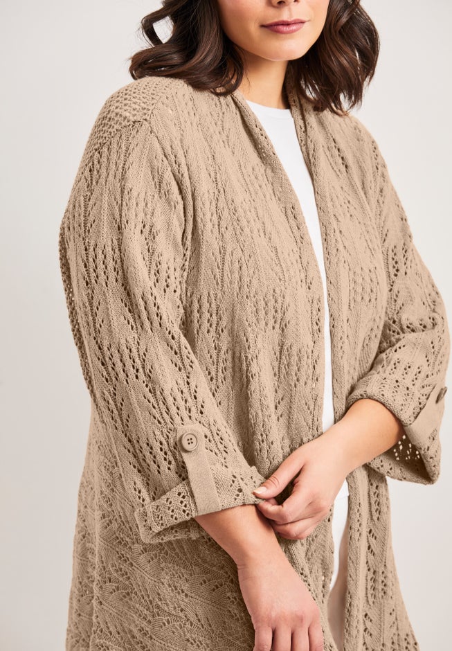 Pointelle Sweater Cardigan image number 1