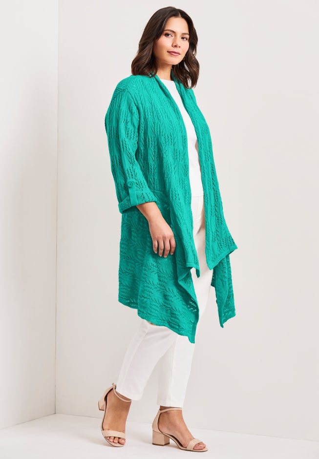 Pointelle Sweater Cardigan image number 3