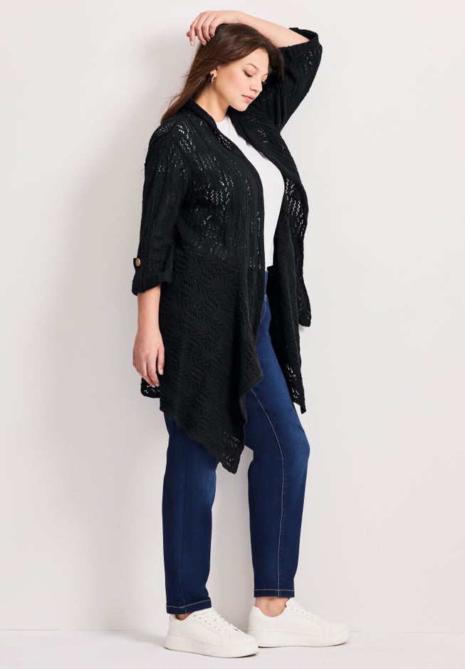 Pointelle Sweater Cardigan image number 3