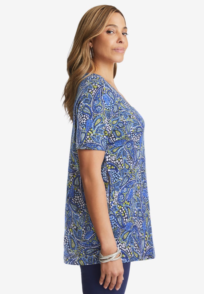 Stretch Cotton Square Neck Tunic image number 1