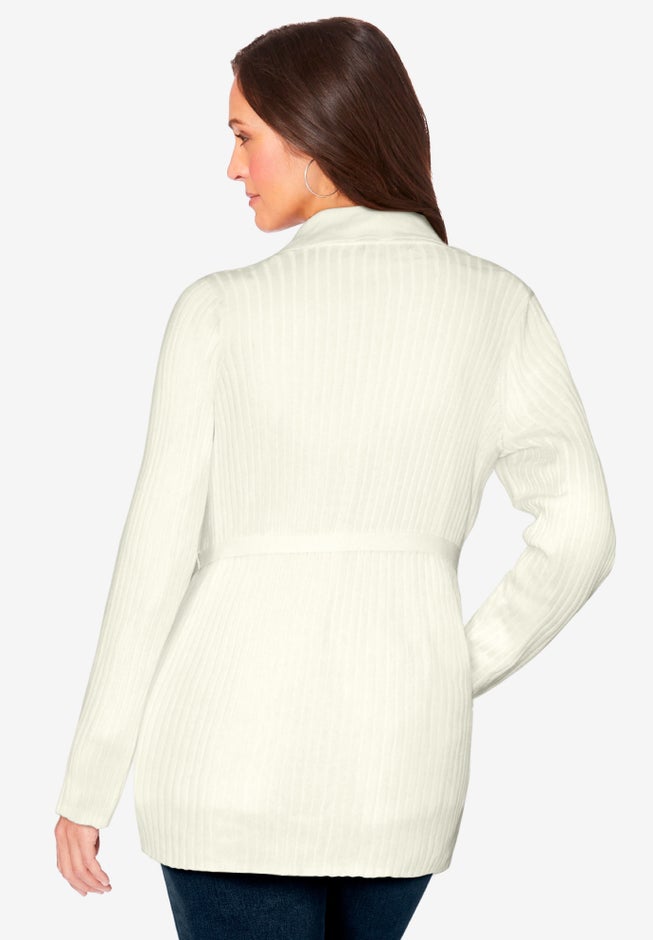 Button Down Rib Cardigan image number null