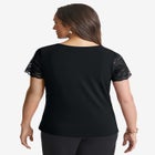 Stretch Lace Neckline Top image number null