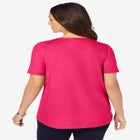 Stretch Cotton Crisscross Strap Tee image number null