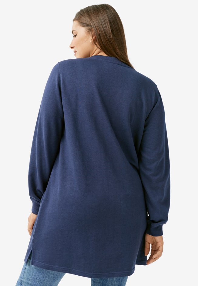 Zip Pocket French Terry Sweatshirt Tunic image number 1