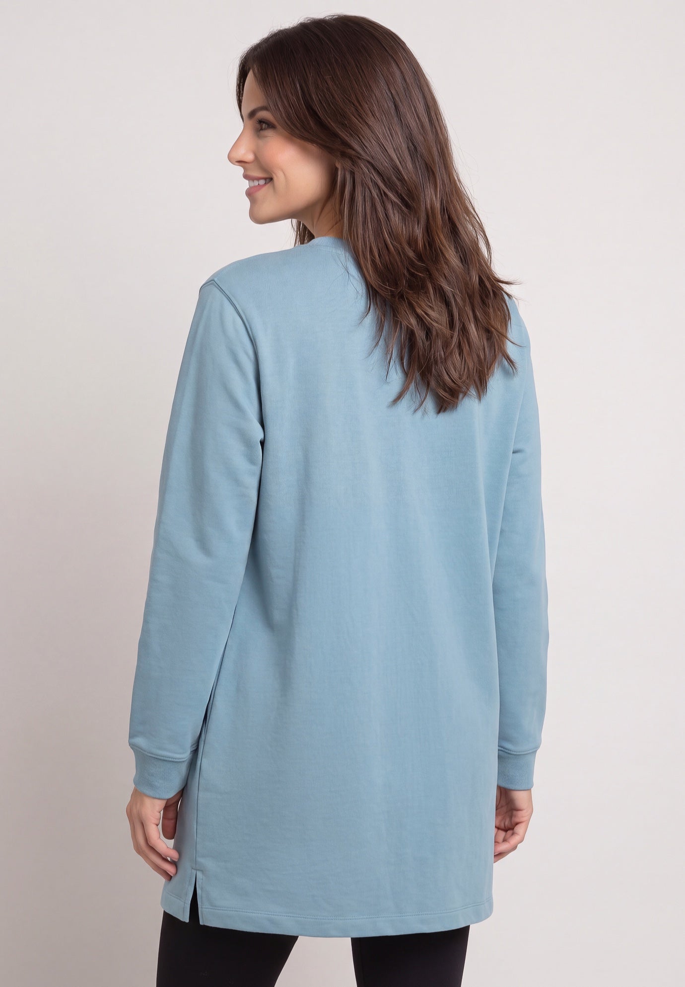 Zip Pocket French Terry Sweatshirt Tunic image number 1