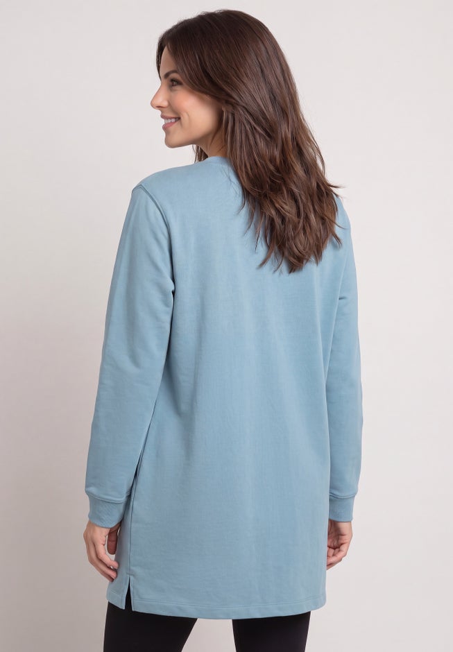 Zip Pocket French Terry Sweatshirt Tunic image number 1