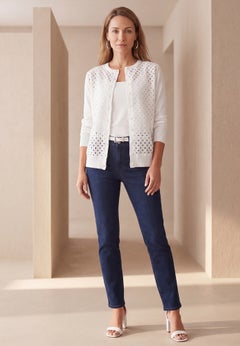 Fine Gauge Eyelet Cardigan