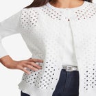 Fine Gauge Eyelet Cardigan image number null