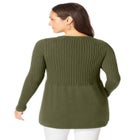 Ribbed Baby Doll Tunic Sweater image number null