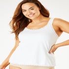 Lace-Trimmed Stretch Cotton Camisole  image number null