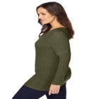 V-Neck Ribbed Sweater image number null