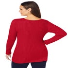 V-Neck Ribbed Sweater image number null