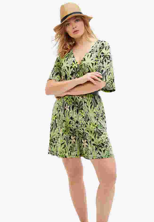 Flutter Sleeve Surplice Romper image number 3