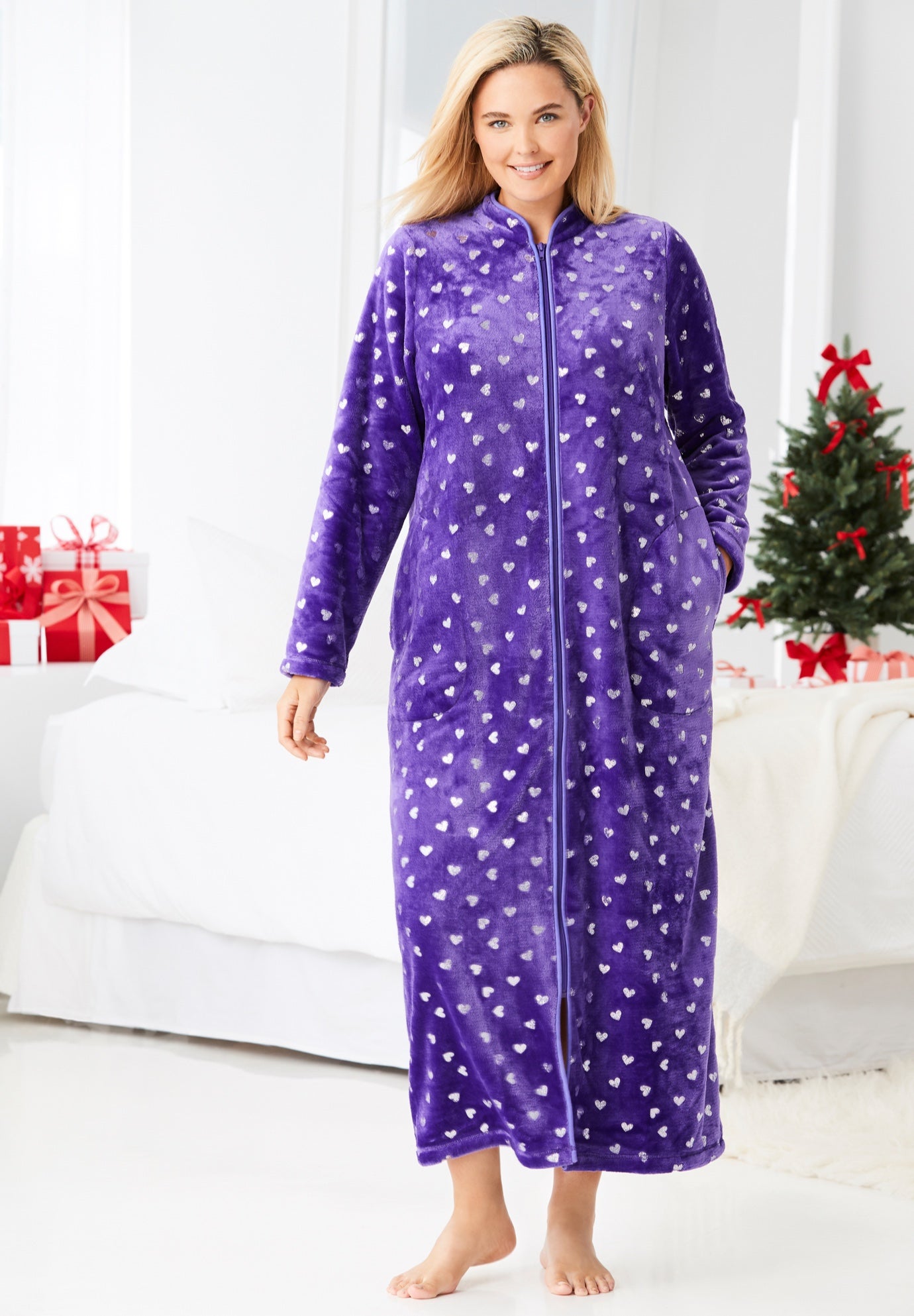 Plush Zip-Front Robe image number 0