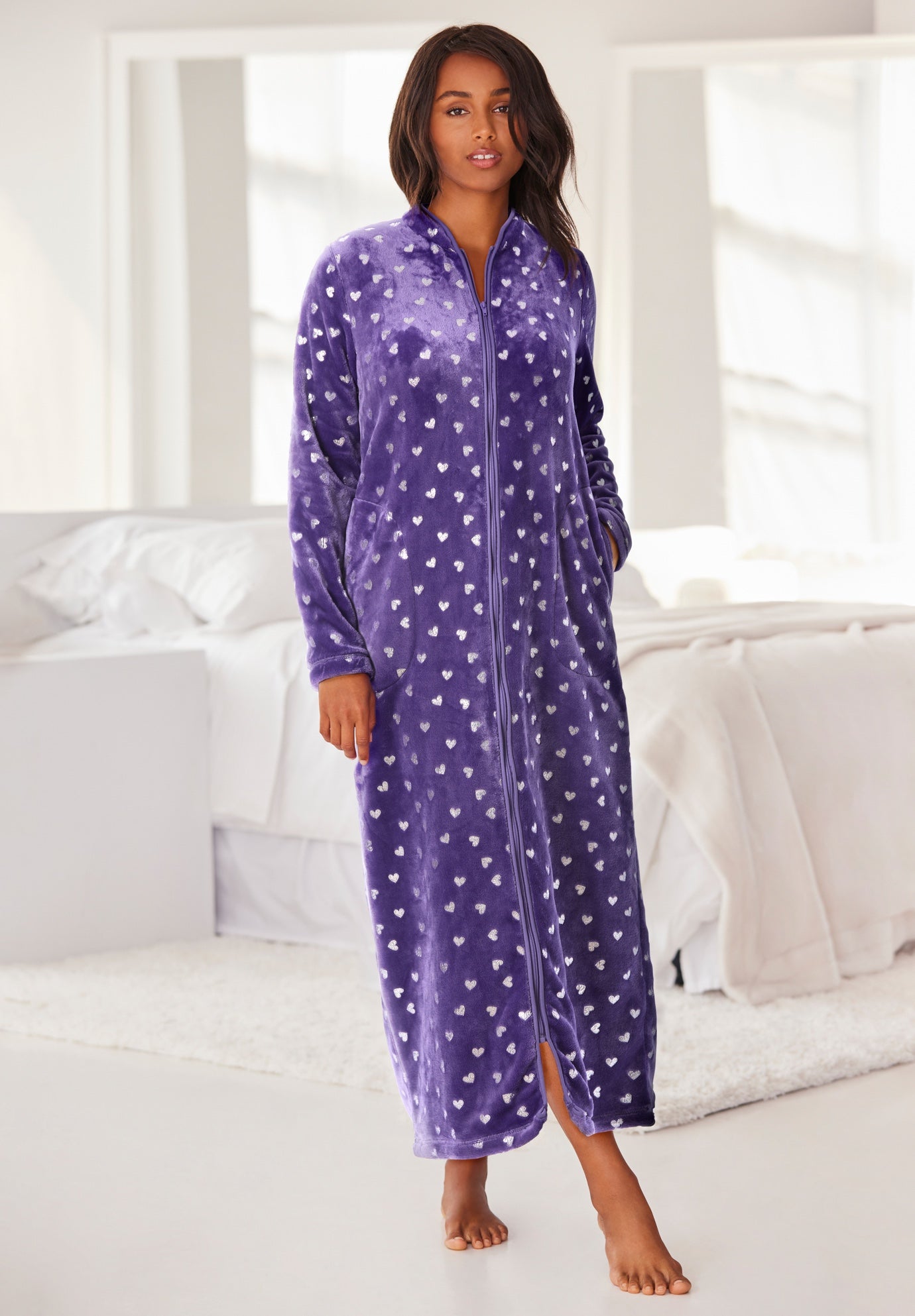 Plush Zip-Front Robe image number 4