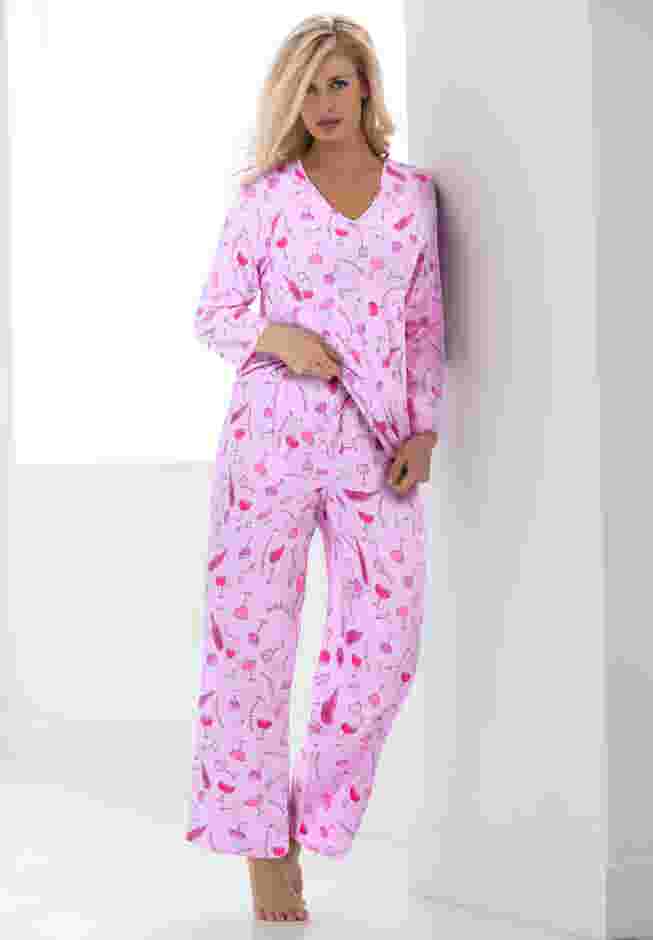 Avenue Body Three-Quarter Sleeve Pajama Set image number 0