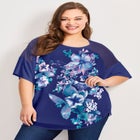 Mixed Media Floral Print Top image number null